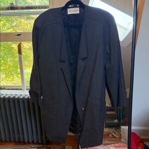 Holt Renfrew Charcoal Wool Blazer and Skirt Set